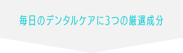 毎日のデンタルケアに3つの厳選成分