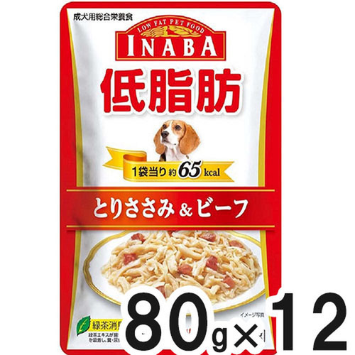 Inaba イナバ 低脂肪 とりささみ ビーフ80g 12袋 まとめ買い ペットゴー