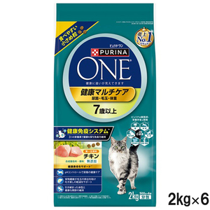 ピュリナワン キャット 健康マルチケア 7歳以上 チキン 2kg×6個【まとめ買い】