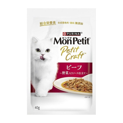 モンプチ プチクラフト ビーフ 野菜入りソース仕立て40g【アウトレット】
