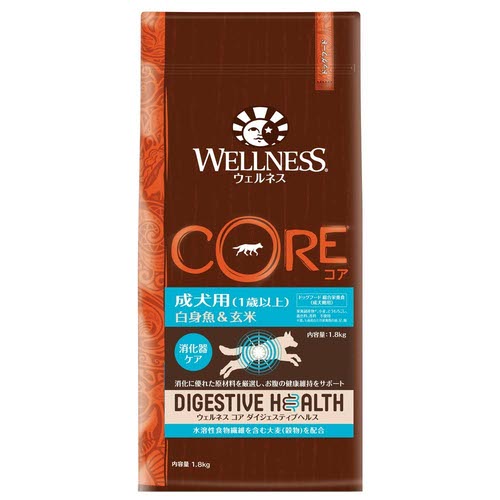 ウェルネス コア ダイジェスティブヘルス 成犬用 白身魚＆玄米 1.8kg【アウトレット】【賞味期限2026年4月4日】
