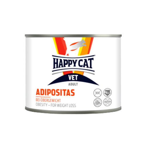 HAPPY CAT VET アディポシタス （肥満ケア） ウェット缶 200g【アウトレット】【賞味期限2026年4月23日】