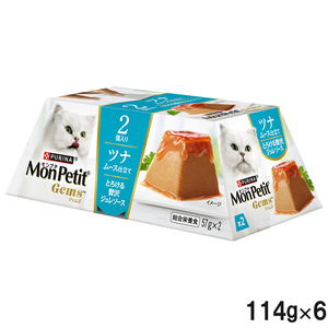 モンプチ ジェムズ ツナ ムース仕立て とろける贅沢ジュレソース 114g×6個【まとめ買い】