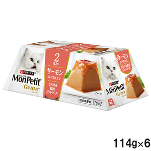 モンプチ ジェムズ サーモン ムース仕立て とろける贅沢ジュレソース 114g×6個【まとめ買い】