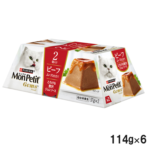 モンプチ ジェムズ ビーフ ムース仕立て とろける贅沢ジュレソース 144g×6個【まとめ買い】