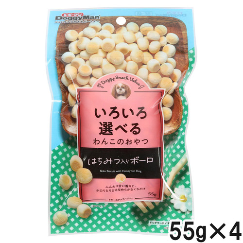 ドギーマン ドギースナックバリュー はちみつ入りボーロ 55g×4個【まとめ買い】