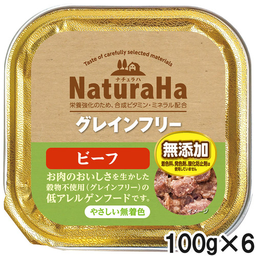 サンライズ ナチュラハ グレインフリー ビーフ 犬用 100g×6個【まとめ買い】