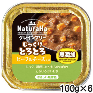 サンライズ ナチュラハ グレインフリー じっくりとろとろビーフ&チーズ入り 犬用 100g×6個【まとめ買い】