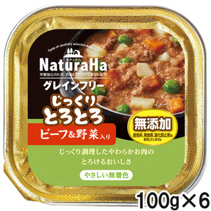 サンライズ ナチュラハ グレインフリー じっくりとろとろビーフ&野菜入り 犬用 100g×6個【まとめ買い】