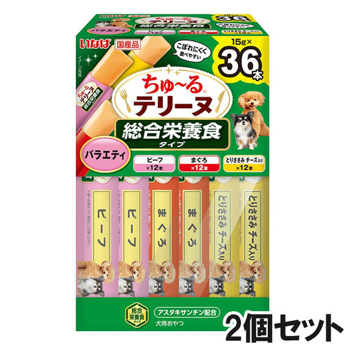 いなば 犬用 ちゅ～るテリーヌ 総合栄養食 バラエティ 36本入り×2個【まとめ買い】