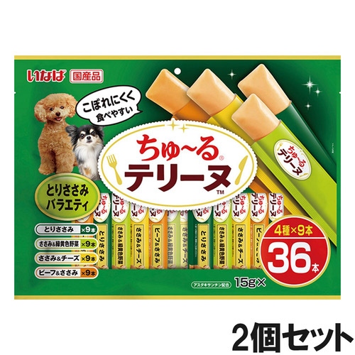 いなば 犬用 ちゅ～るテリーヌ とりささみバラエティ 36本入り×2個【まとめ買い】