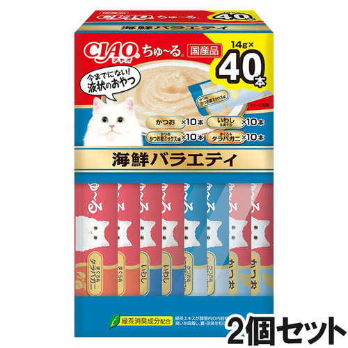 CIAO(チャオ)ちゅ～る 海鮮バラエティ ボックス 40本入り×2個【まとめ買い】