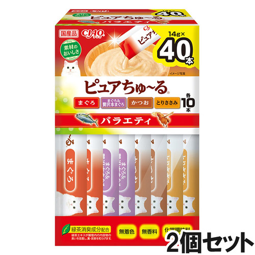 CIAO(チャオ) ピュアちゅ～る バラエティ ボックス 40本入り×2個【まとめ買い】