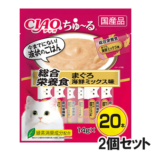 CIAO(チャオ) ちゅ～る 総合栄養食 まぐろ海鮮ミックス味 20本入り×2個【まとめ買い】