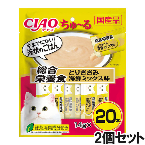 CIAO(チャオ) ちゅ～る 総合栄養食 とりささみ海鮮ミックス味 20本入り×2個【まとめ買い】