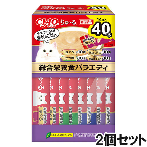 CIAO(チャオ)ちゅ～る 総合栄養食バラエティ ボックス 40本入り×2個【まとめ買い】