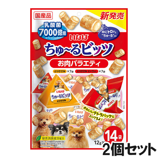 いなば 犬用 ちゅ～るビッツ お肉バラエティ 12g×14袋×2個【まとめ買い】
