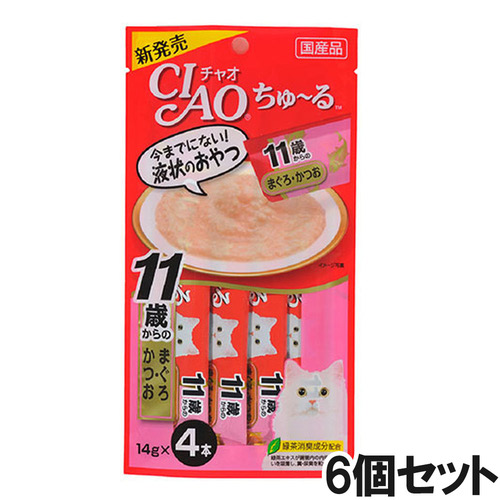 CIAO(チャオ) ちゅ～る 11歳からのまぐろ・かつお 4本入り×6個【まとめ買い】
