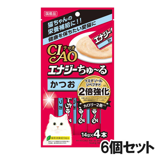 CIAO(チャオ) エナジーちゅ～る かつお 4本入り×6個【まとめ買い】