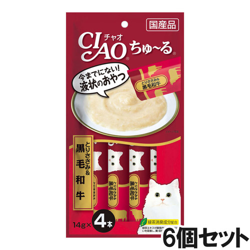 CIAO(チャオ) ちゅ～る とりささみ＆和牛 4本入り×6個【まとめ買い】