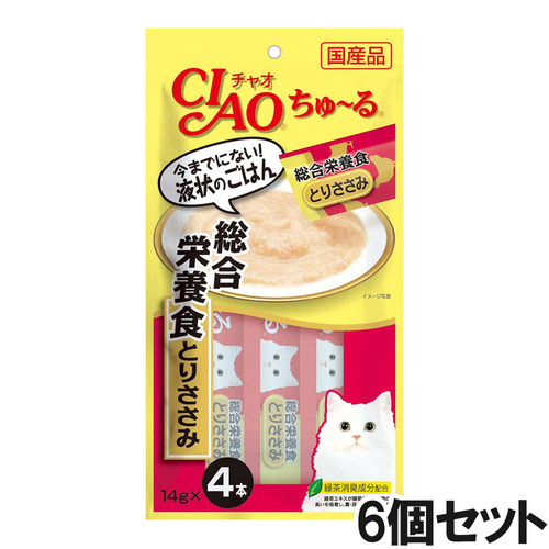 CIAO(チャオ) ちゅ～る 総合栄養食 とりささみ 4本入り×6個【まとめ買い】