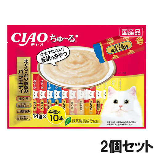 CIAO(チャオ) ちゅ～る まぐろ・とりささみバラエティ 40本×2個【まとめ買い】