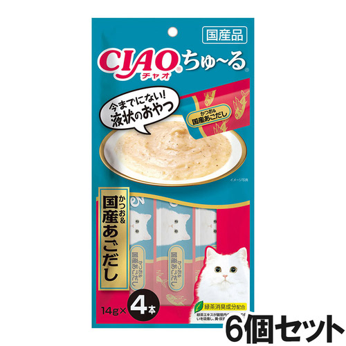 CIAO(チャオ) ちゅ～る かつお＆国産あごだし 4本入り×6個【まとめ買い】
