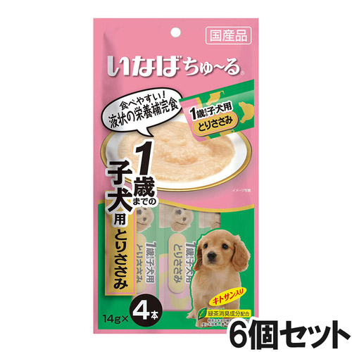 いなば 犬用 ちゅ～る 1歳までの子犬用 とりささみ 4本入り×6個【まとめ買い】