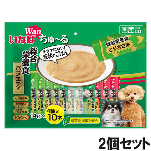 いなば 犬用ちゅ～る総合栄養食バラエティ40本入り×2個【まとめ買い】