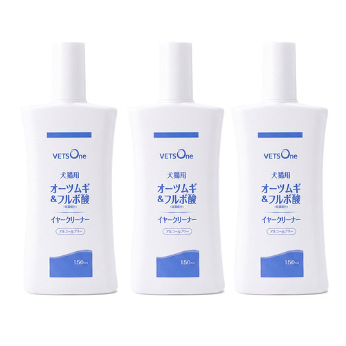【3本セット】ベッツワン 国産 犬猫用 オーツムギ＆フルボ酸イヤークリーナー 150mL