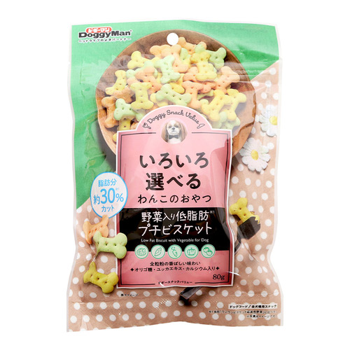 ドギーマン ドギースナックバリュー 野菜入り低脂肪プチビスケット 80g【アウトレット】【賞味期限2026年12月31日】