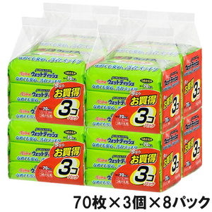 ペット用ウェットティッシュ つめかえ用 3個パック×8【まとめ買い】 