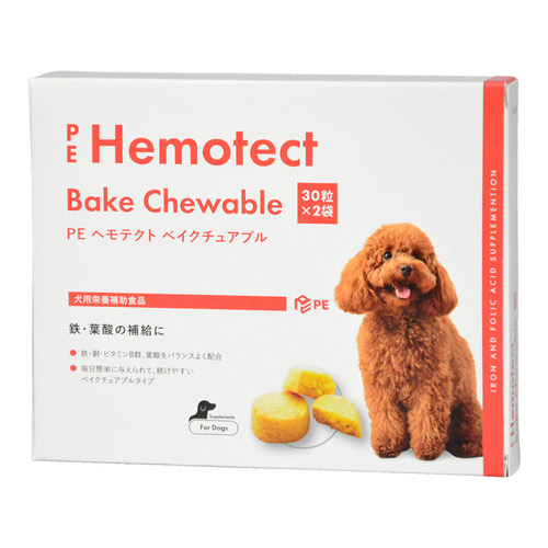 PE ヘモテクト ベイクチュアブル 犬用 60粒（30粒×2袋）