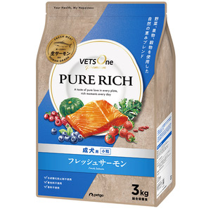 ベッツワンプレミアム ピュアリッチ 犬用 成犬用 小粒 フレッシュサーモン 3kg