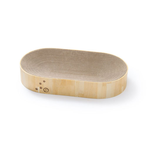 猫壱 バリバリボウルXL オーバル ライトブラウン