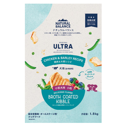 ナチュラルバランス オリジナルウルトラ 犬用 鶏肉＆大麦小粒 1.8kg