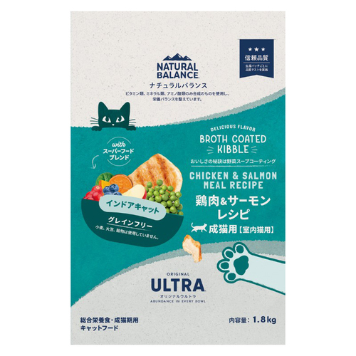 ナチュラルバランス オリジナルウルトラ 成猫用 鶏肉＆サーモンレシピ インドア 1.8kg 