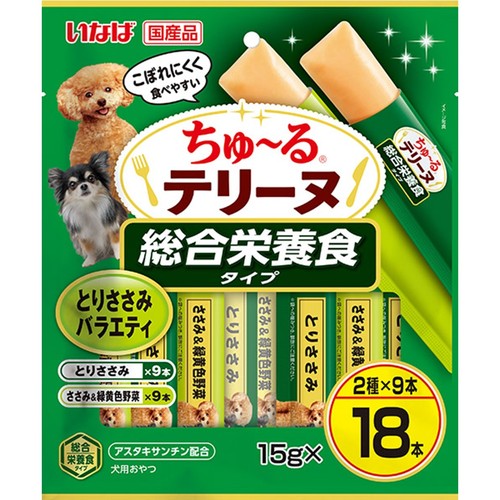 いなば 犬用 ちゅ～るテリーヌ 総合栄養食 とりささみバラエティ 18本入り
