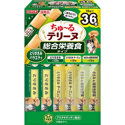 いなば 犬用 ちゅ～るテリーヌ 総合栄養食 とりささみバラエティ 36本入り