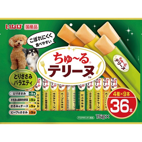 いなば 犬用 ちゅ～るテリーヌ とりささみバラエティ 36本入り