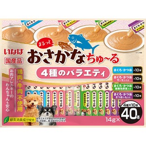 いなば 犬用 まるっとおさかなちゅ～る 4種のバラエティ 40本入り