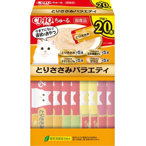 CIAO(チャオ) ちゅ～る とりささみバラエティ ボックス 20本入り