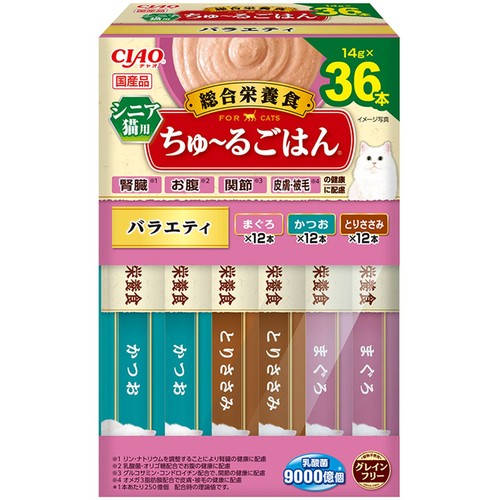 CIAO(チャオ) ちゅ～るごはん シニア猫用バラエティ ボックス 36本入り