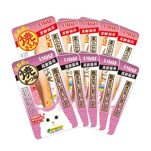 いなば 焼かつお・ささみ 高齢猫用 バラエティ 10本入り | ペットゴー