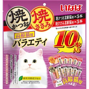 いなば 焼かつお・ささみ 高齢猫用 バラエティ 10本入り 