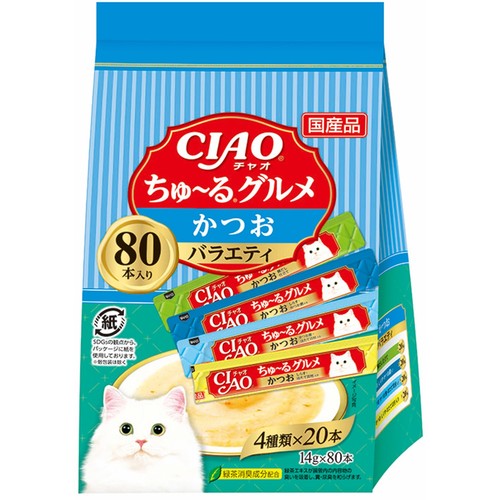 CIAO(チャオ) ちゅ～る かつおグルメバラエティ 80本入り