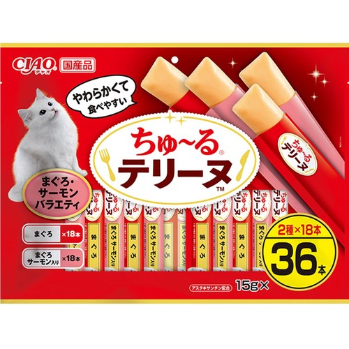 CIAO(チャオ) ちゅ～るテリーヌ まぐろ・サーモンバラエティ 36本入り
