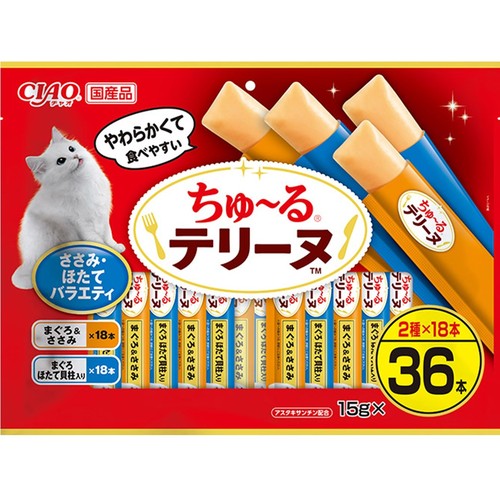 CIAO(チャオ) ちゅ～るテリーヌ ささみ・ほたてバラエティ 36本入り