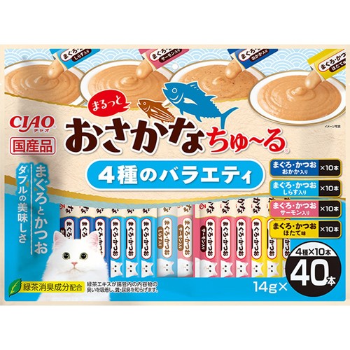 CIAO(チャオ) まるっとおさかなちゅ～る 4種のバラエティ 40本入り