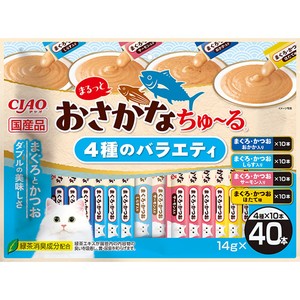 CIAO(チャオ) まるっとおさかなちゅ～る 4種のバラエティ 40本入り